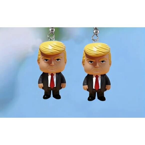 NEW TRUMP Earrings Drop Trumplican Hair Election Vote America - Picture 2 of 7